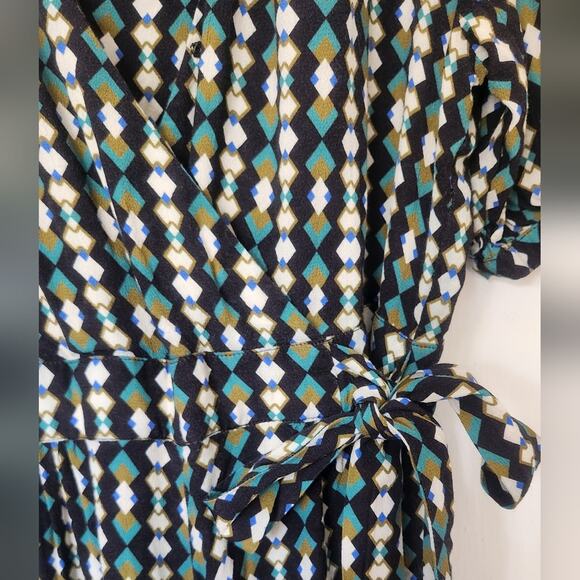 Anthropologie X Kachel Geometric blue green Jumpsuit medium 6 - Picture 10 of 11